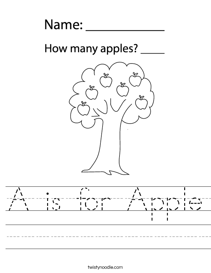 A is for Apple Worksheet
