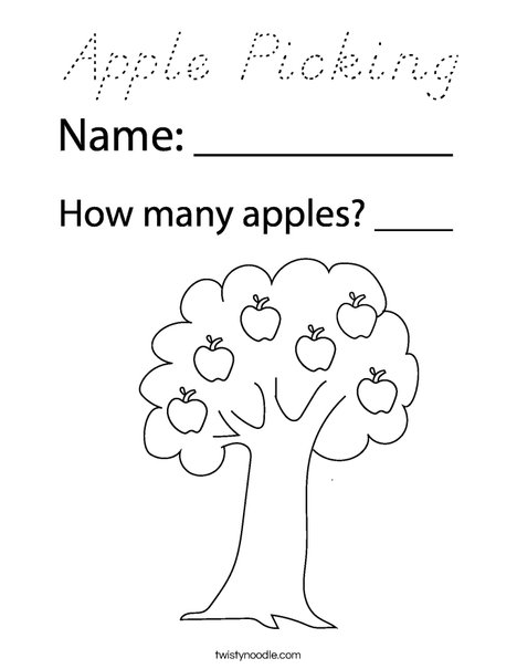 Apple with Leaves Coloring Page