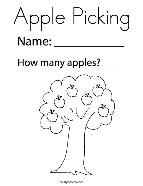 Download Apple Picking Coloring Page - Twisty Noodle