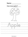 Apple Worksheet