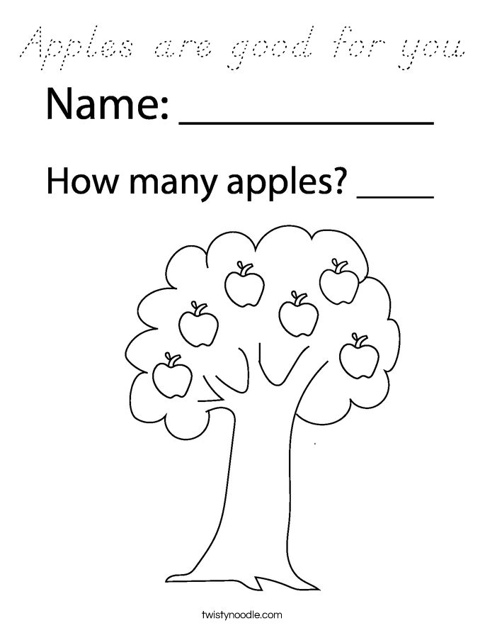Apples are good for you Coloring Page