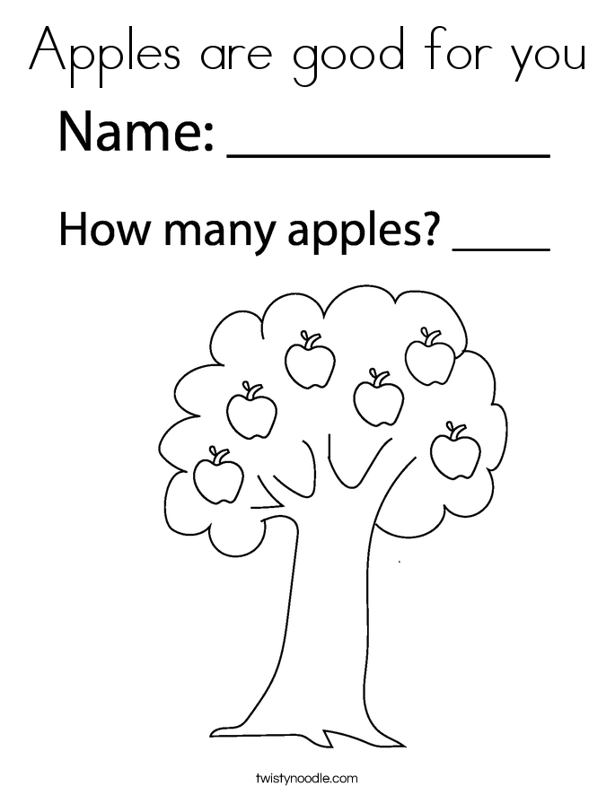 Apples are good for you Coloring Page