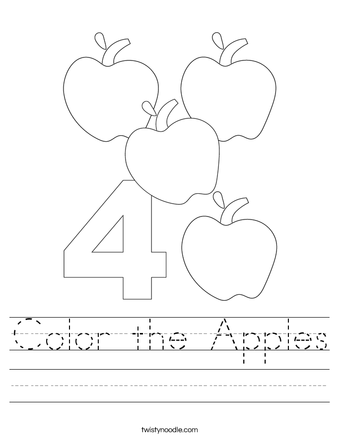Color the Apples Worksheet