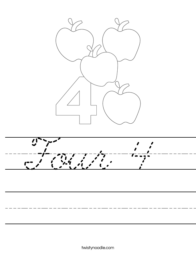 Four 4  Worksheet