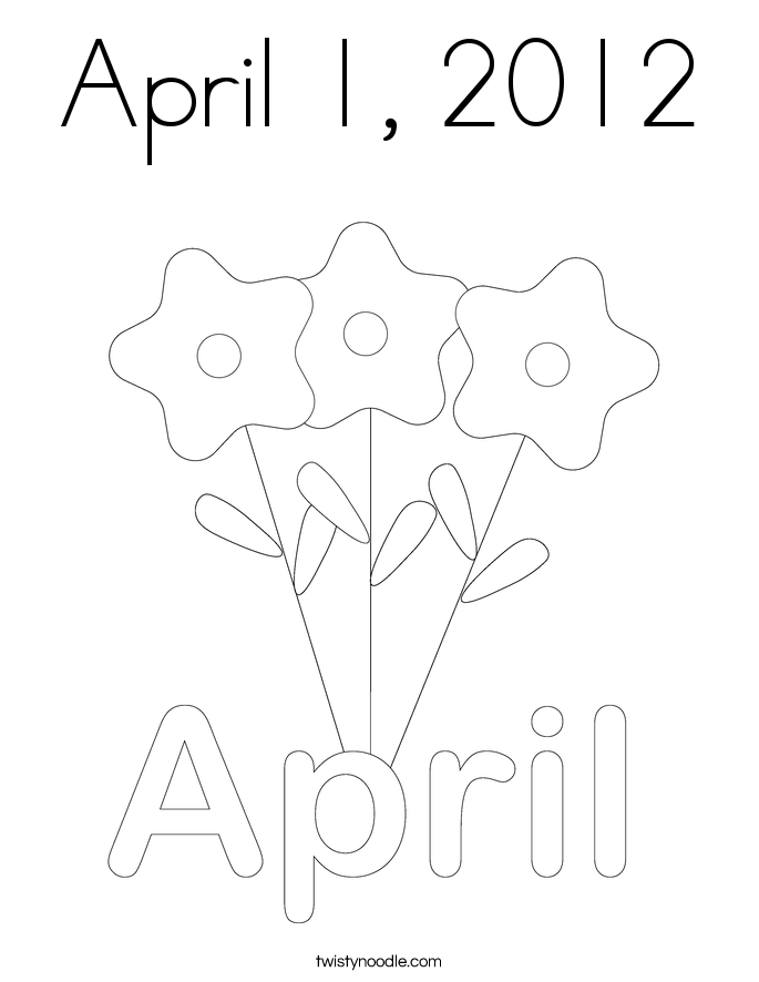 April 1, 2012 Coloring Page