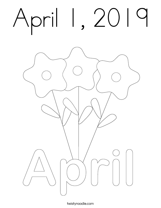 April 1, 2019 Coloring Page
