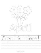 April is Here Handwriting Sheet