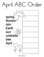 April ABC Order Coloring Page