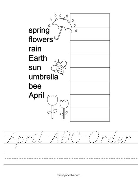 April ABC Order Worksheet