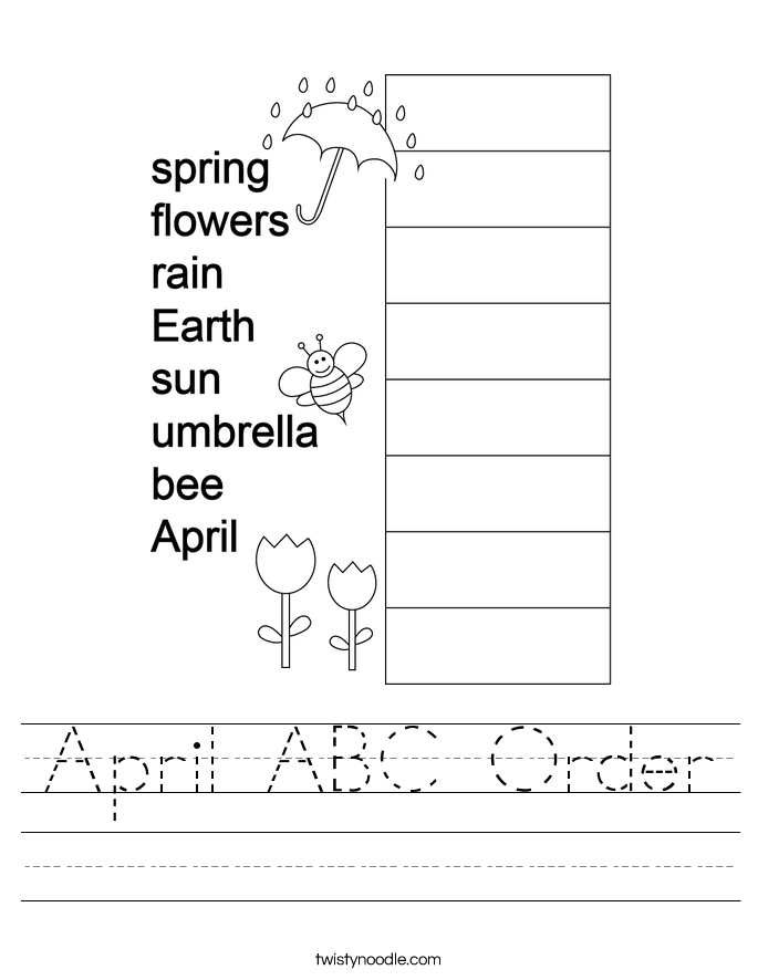 April ABC Order Worksheet