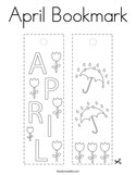 April Bookmark Coloring Page
