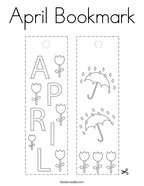 April Bookmark Coloring Page