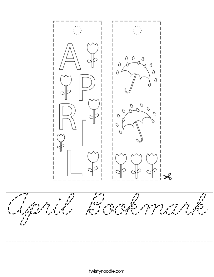 April Bookmark Worksheet