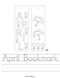 April Bookmark Worksheet