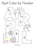 April Color by Number Coloring Page