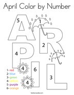 April Color by Number Coloring Page