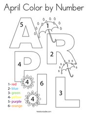 April Color by Number Coloring Page