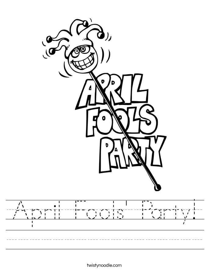 April Fools #39 Party Worksheet Twisty Noodle April Fools #39 Party Worksheet Twisty Noodle