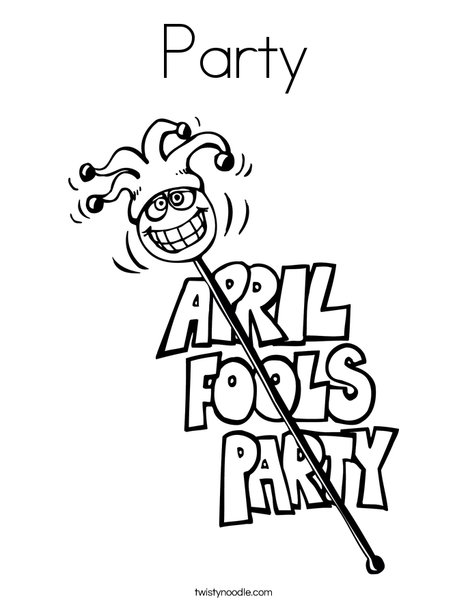 April Fools' Party Coloring Page