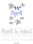 April is rainy! Worksheet