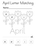 April Letter Matching Coloring Page