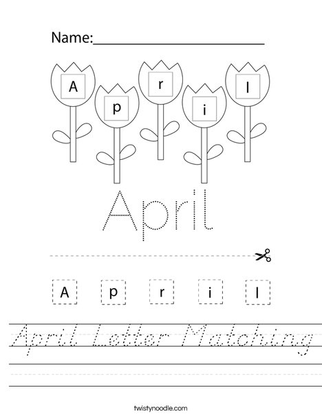 April Letter Matching Worksheet