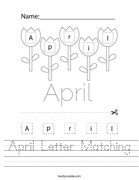 April Letter Matching Worksheet