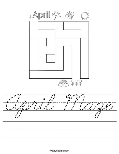April Maze Worksheet