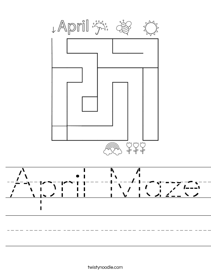 April Maze Worksheet