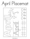 April Placemat Coloring Page