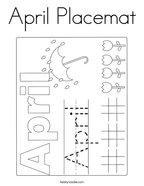 April Placemat Coloring Page