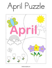 April Puzzle Coloring Page