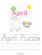April Puzzle Handwriting Sheet