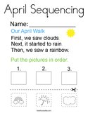 April Sequencing Coloring Page