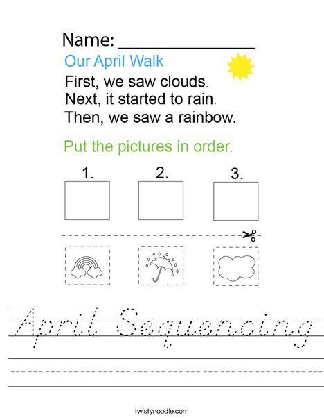 April Sequencing Worksheet