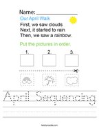 April Sequencing Handwriting Sheet