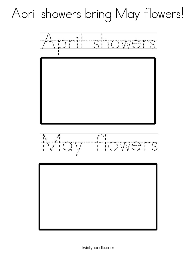 April showers bring May flowers! Coloring Page