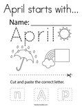 April starts with... Coloring Page