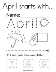 April starts with Coloring Page