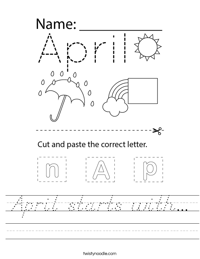 April starts with... Worksheet