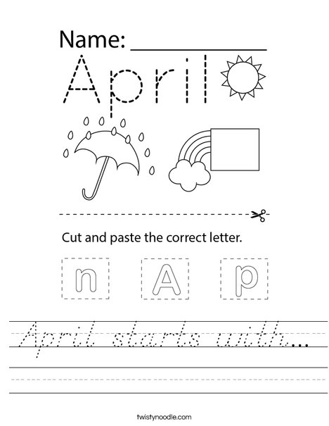 April starts with... Worksheet