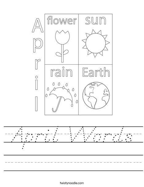 April Words Worksheet