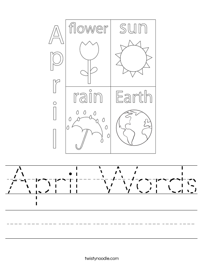 April Words Worksheet