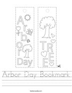 Arbor Day Bookmark Handwriting Sheet