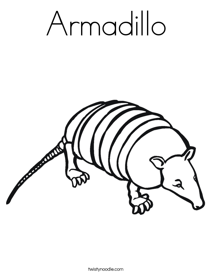 Armadillo Coloring Page Twisty - Armadillo Coloring Page 