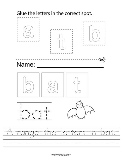 Arrange the letters in bat Worksheet