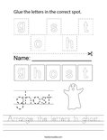 Arrange the letters in ghost. Worksheet