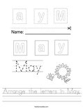 Arrange the letters in May. Worksheet