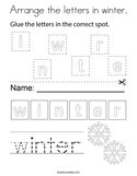 Arrange the letters in winter Coloring Page
