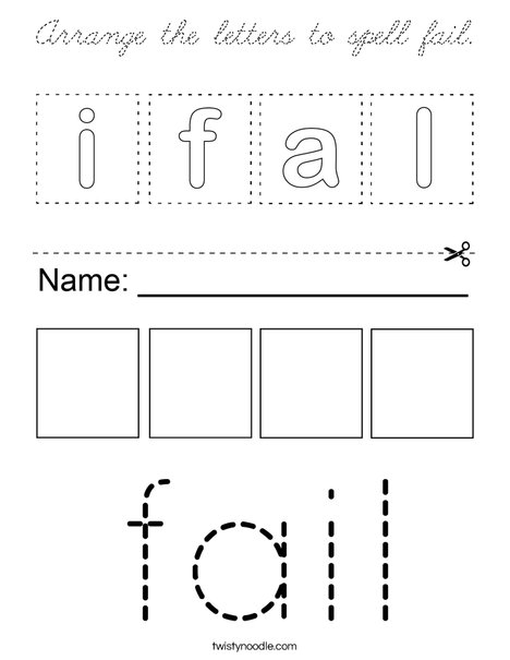 Arrange the letters to spell fail. Coloring Page